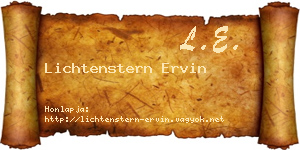 Lichtenstern Ervin névjegykártya