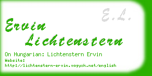 ervin lichtenstern business card